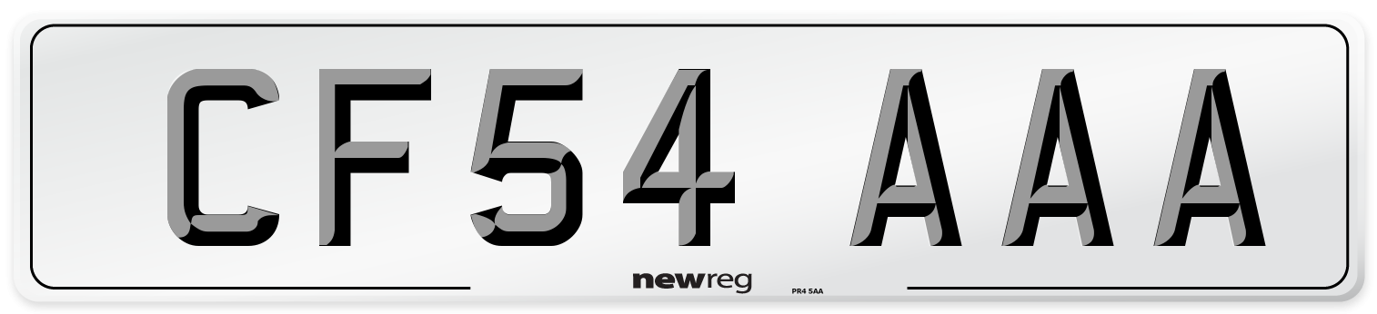 CF54 AAA Number Plate from New Reg